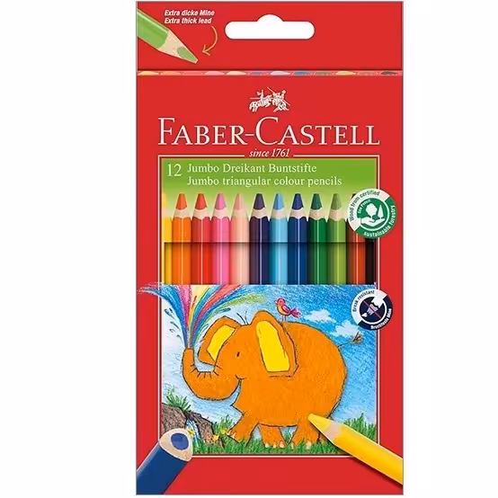مداد رنگی مداد رنگی 12 رنگ جامبو برند فابرکاستل