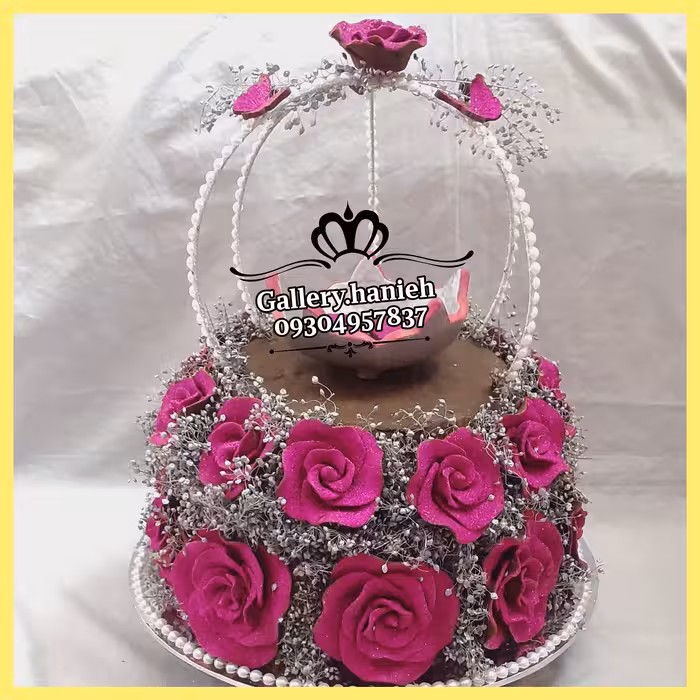 سینی حنا خاص و زیبا در تنوع رنگی و تزیینات  همراه ظرف حنا خیس 