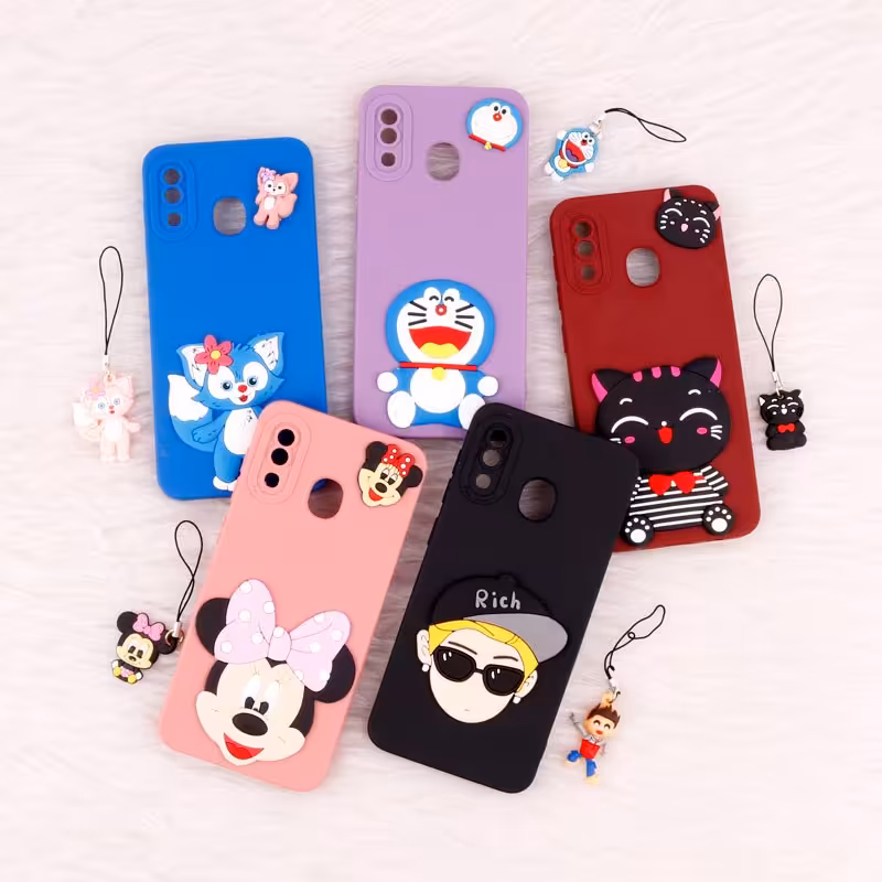 قاب عروسکی برجسته محافظ لنزدار  سامسونگ A20 و A30 بهمراه آویز