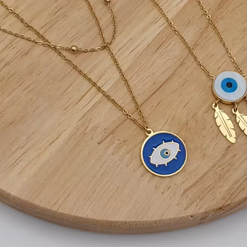 گردنبند دولاین استیل چشم نظر