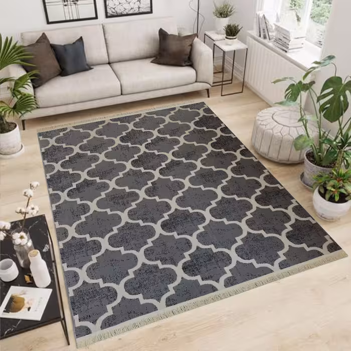 گلیم   ماشینی  (3-1) رنگ نقره ای-طرح فرهاد