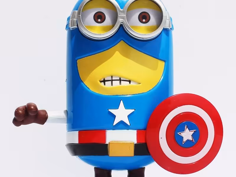 شخصیت مینیون بزرگ جعبه ای مدل captain america