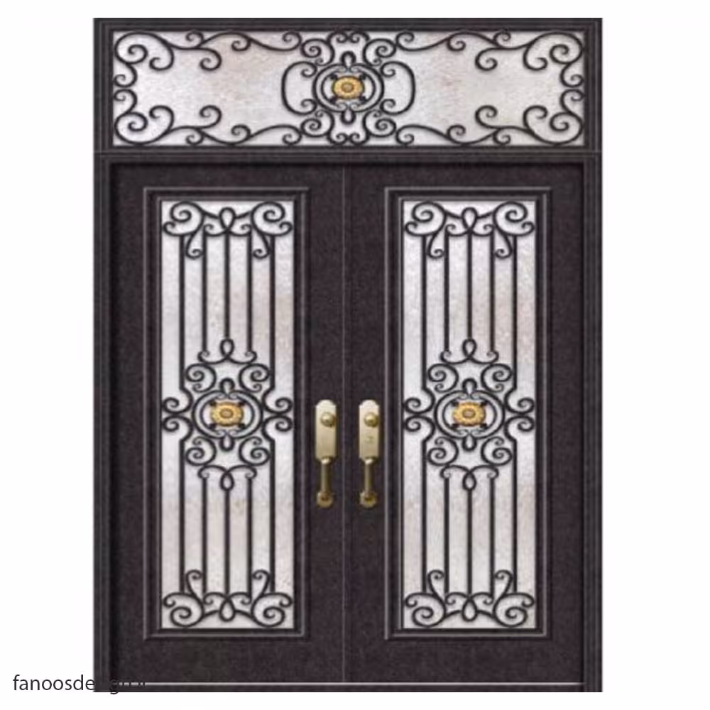 در ورودی فرفورژه ساختمان آهنی ساده کد 2134