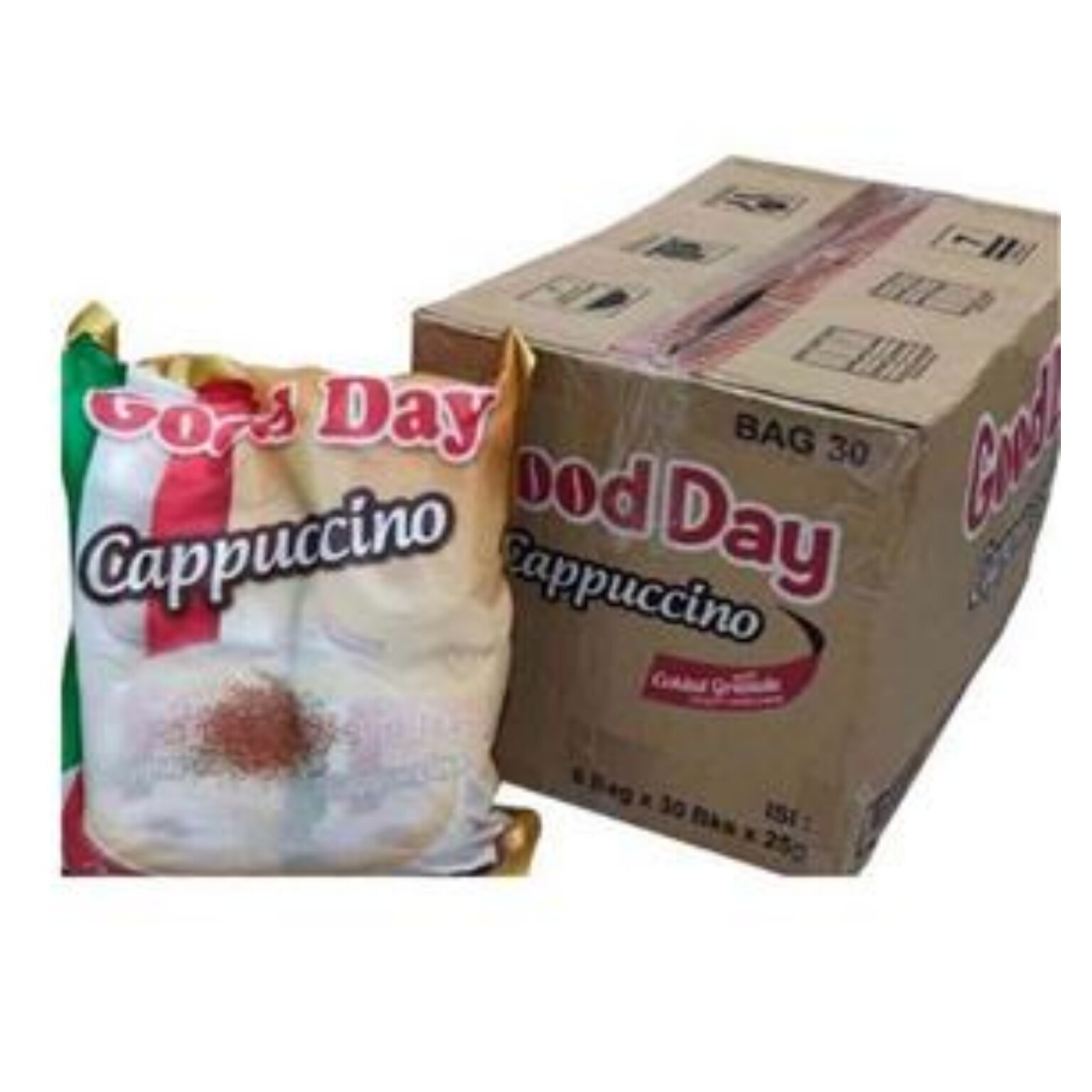 2 کارتن کاپوچینو گوددی هر کارتون 6 بسته داره هربسته 30 ساشه که جمع هر دو کارتن میشه 12 بسته