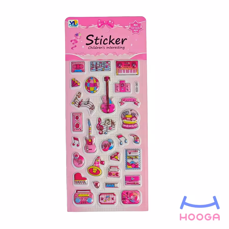 استیکر برجسته طرح موسیقی