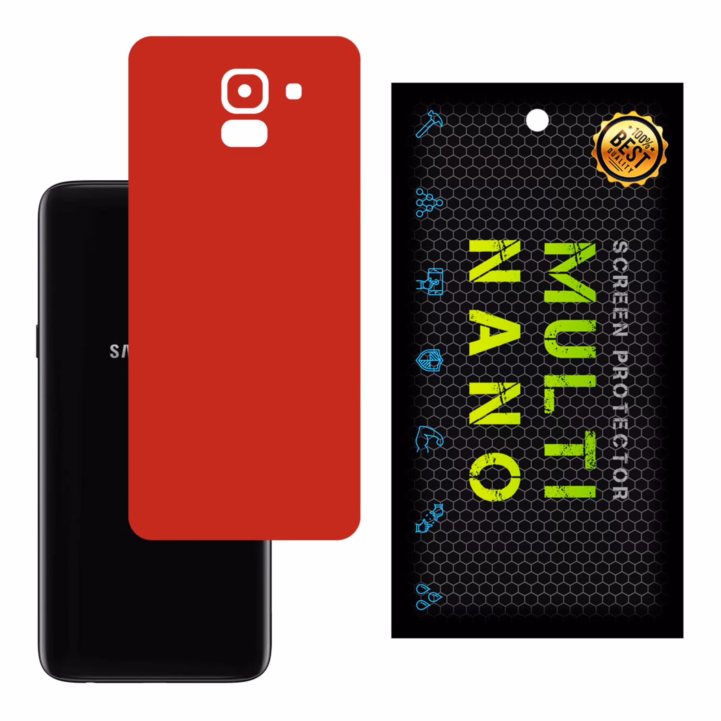 برچسب پوششی MultiNano مدل X-F1M-Red برای پشت موبایل  سامسونگJ6 2018