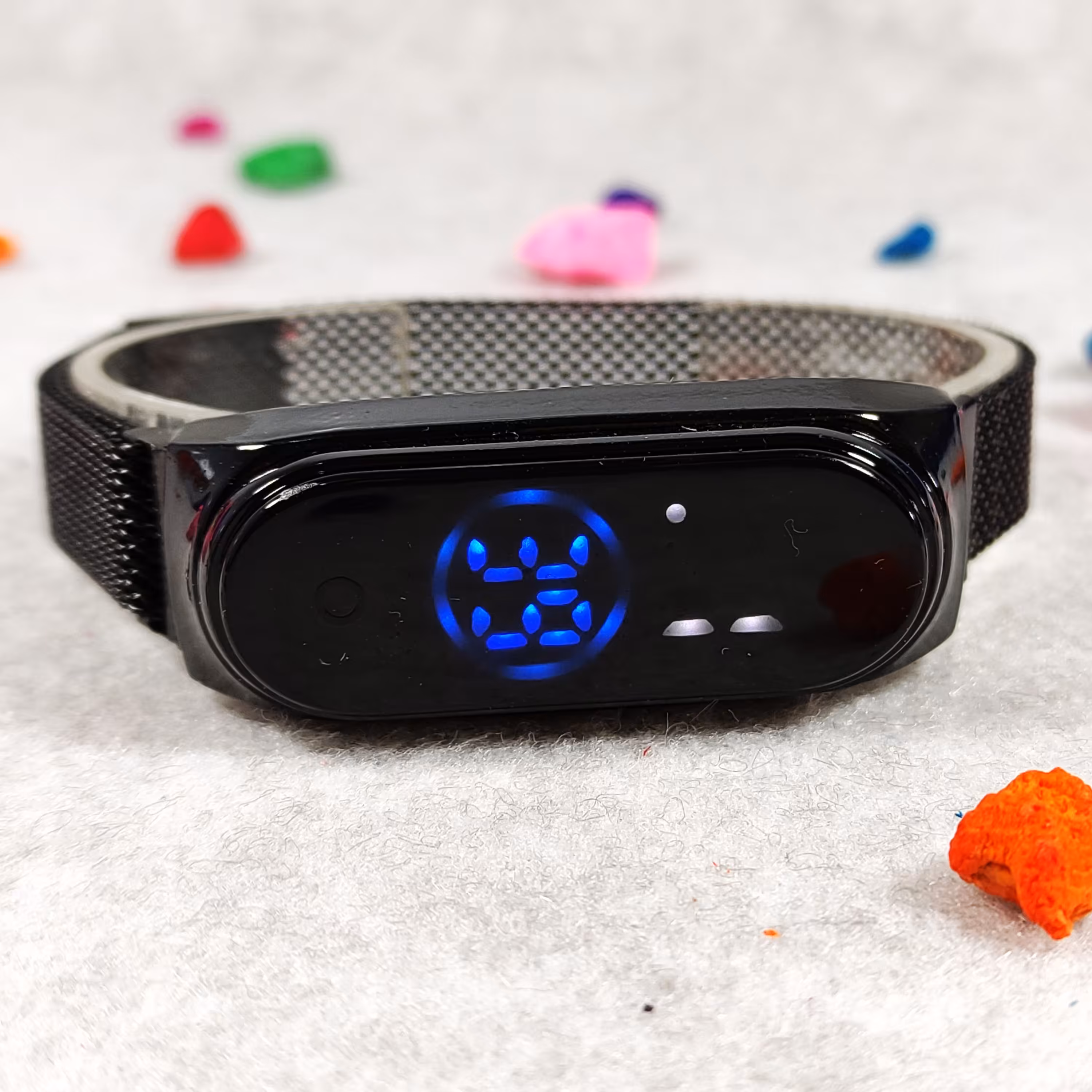 ساعت لمسی ال ای دی بند حصیری مگنتی مشکی