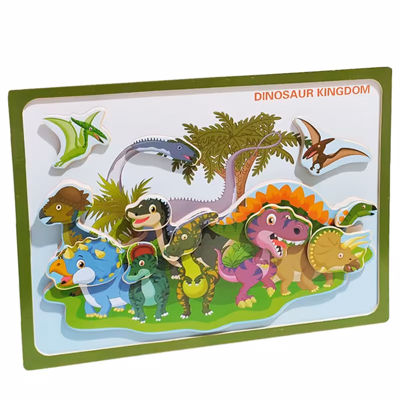 پازل آموزشی چوبی مدل دایناسور طرح سه بعدی 