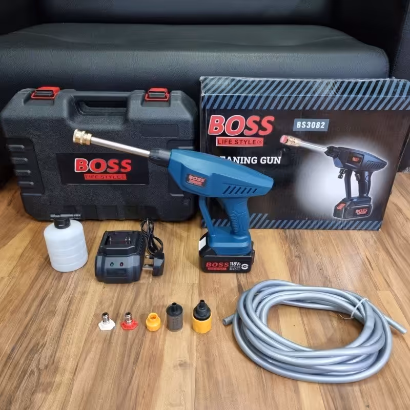 کارواش شارژی باس اورجینال 100بار و سمپاش شارژی باس قدرتمند پمپ خود مکش 