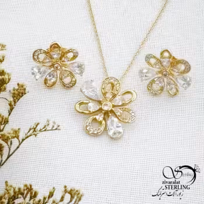 نیمست ژوپینگ جواهری طرح گل کد 13990