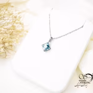 گردنبند استیل نگین آبی 5706