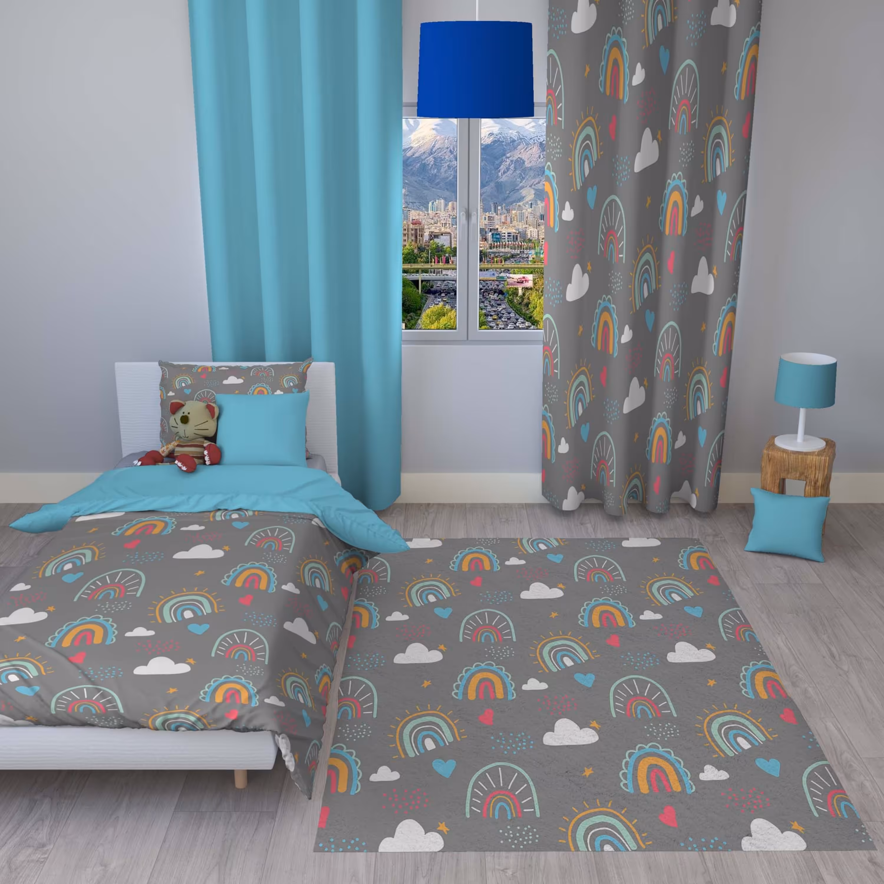 سرویس روتختی مدل c100 یک نفره 4 تکه سایز 140x230