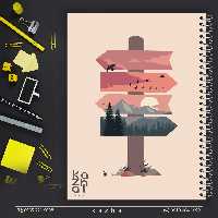 دفتر 50برگ جلد تخته ای کژال (کد 1) (سایز A5)
