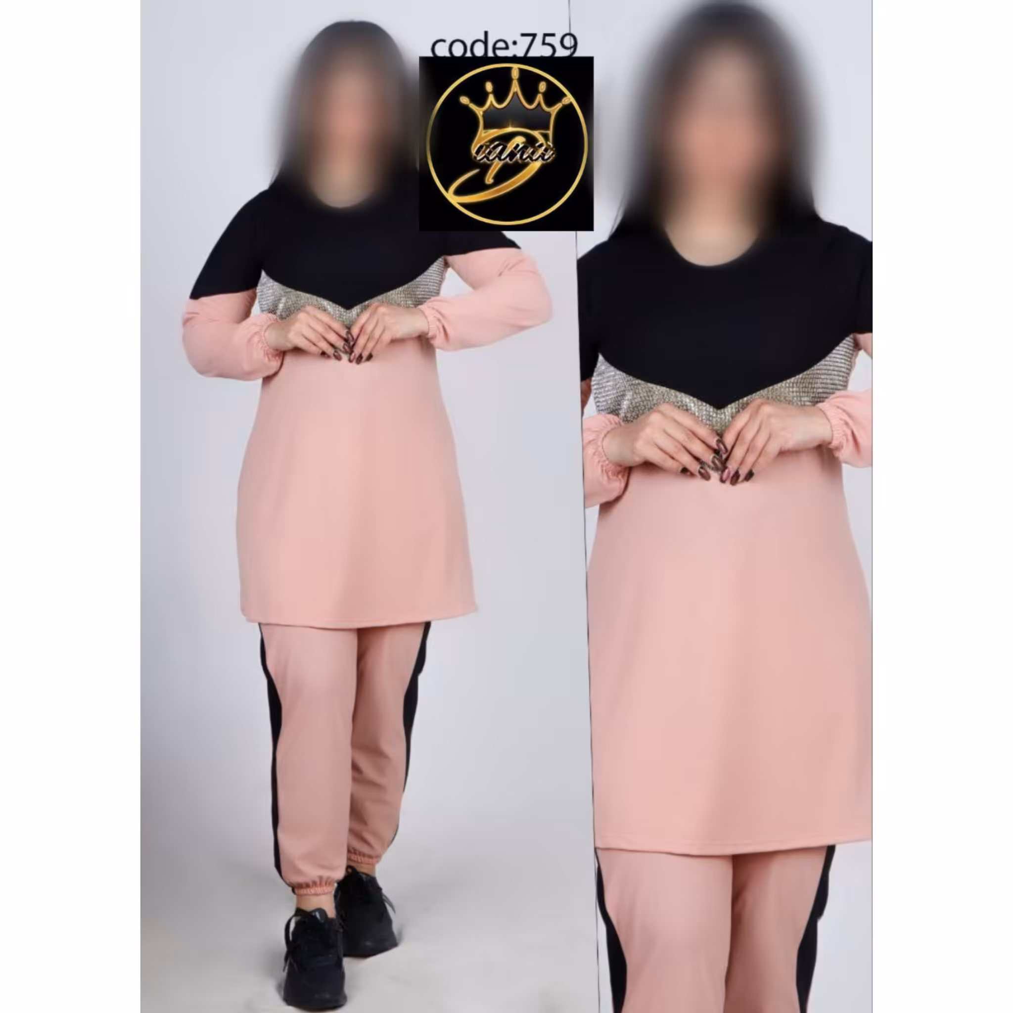 ست تونیک شلوار seven پرچمی  ارائه شده در 6 رنگ جذاب و شیک