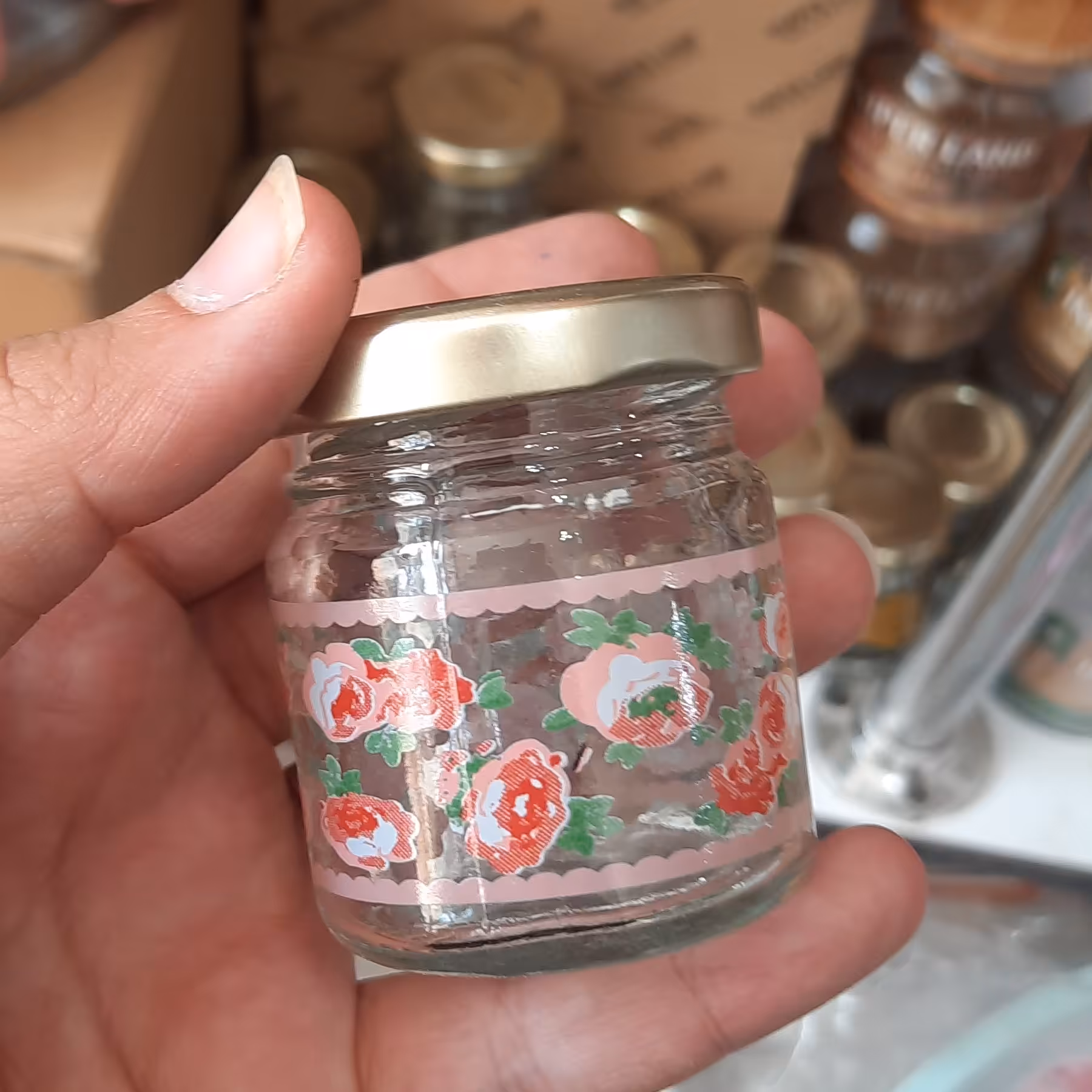 شیشه زعفران شیشه نقلی 5سانتی 