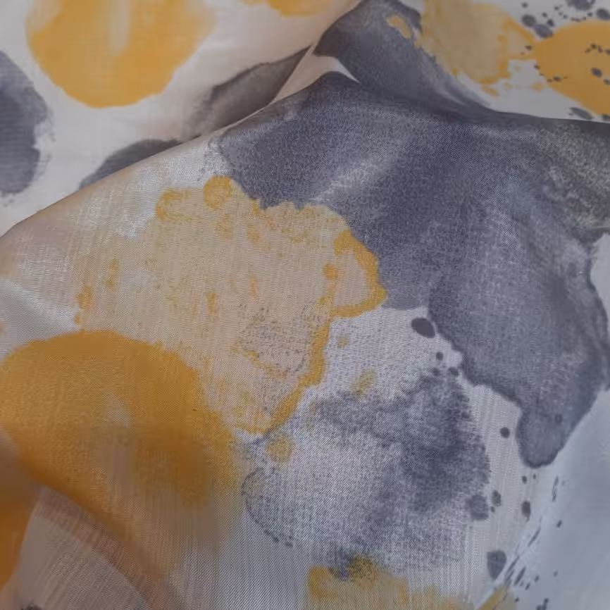 پارچه پرده مخمل طلاکوب عرض1.5 رنگ سورمه  ای 3 متر و 9 متر حریر پتینه زرد و طوسی