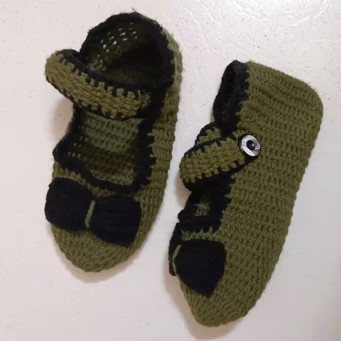 پاپوش زمستانی بافتنی روفرشی  دستباف