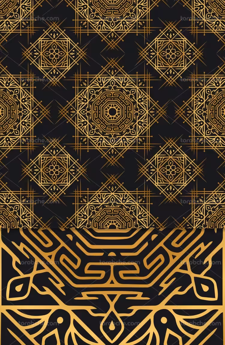 پترن سنتی انتزاعی طلایی | گرافیک با طعم تربچه
