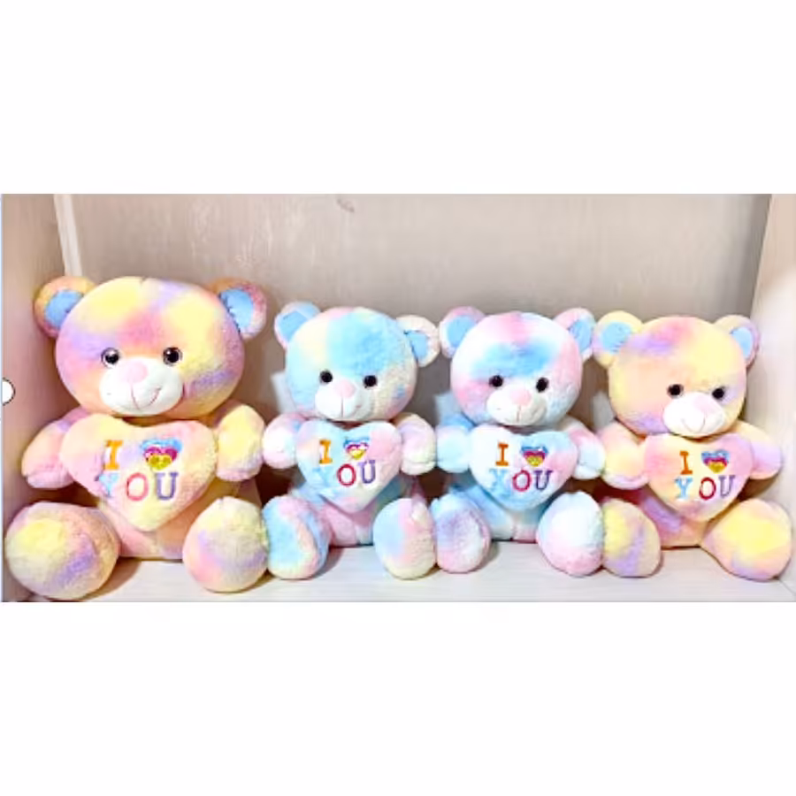 عروسک خرس اب رنگی i love you