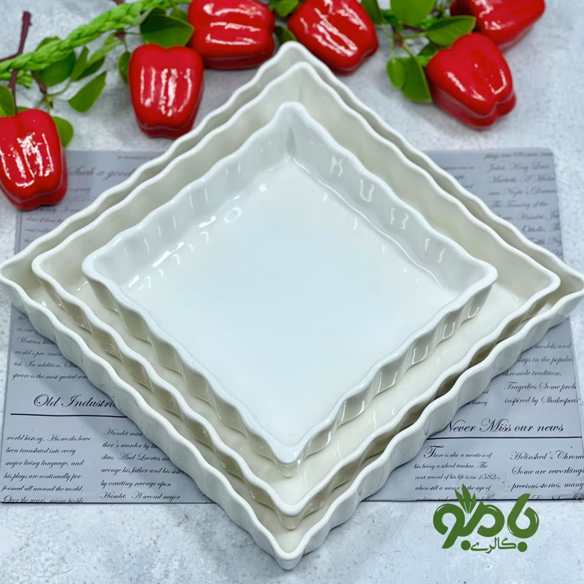 تارت چینی مربع در 3سایز