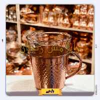 لیوان مسی داخل شیشه - دسته دار - نانو شده - برند رایا مس زنجان