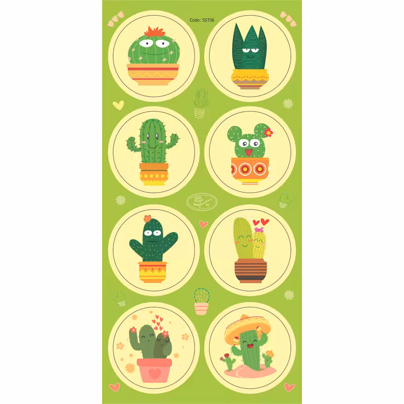 استیکر طرح کاکتوس مدل sst06
