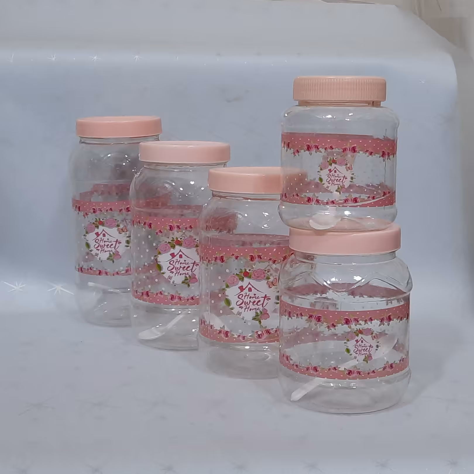 بانکه حبوبات گلدار پلاستیکی سایز 4