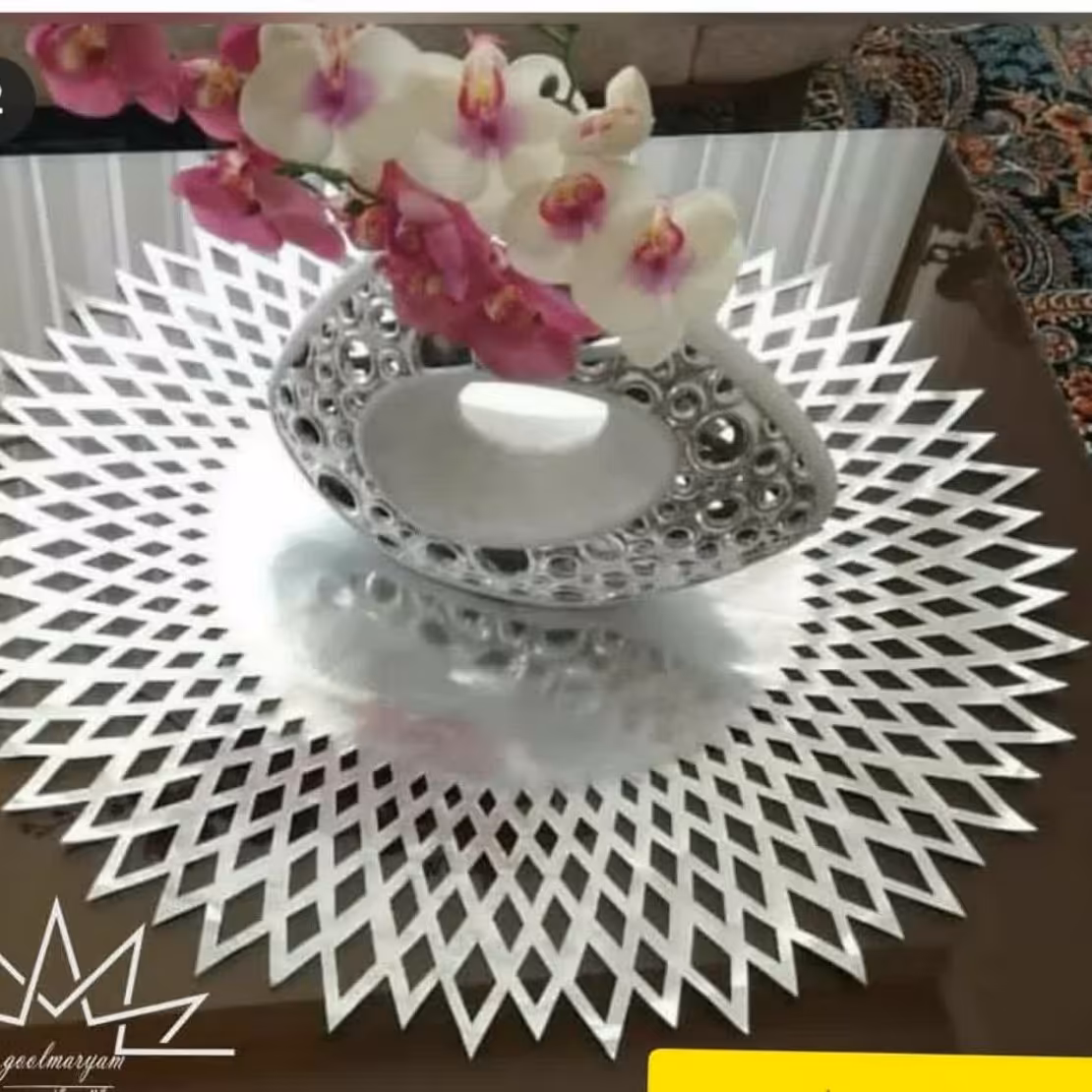 رومیزی چرم آئینه ای براق... سایز 30 در30