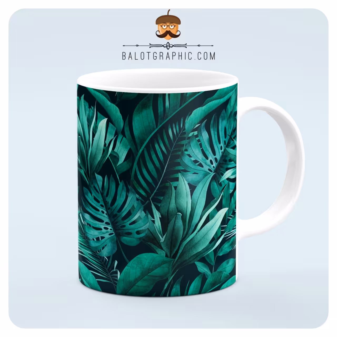 ماگ سرامیکی طرح برگ کد BM120 بلوط گرافیک