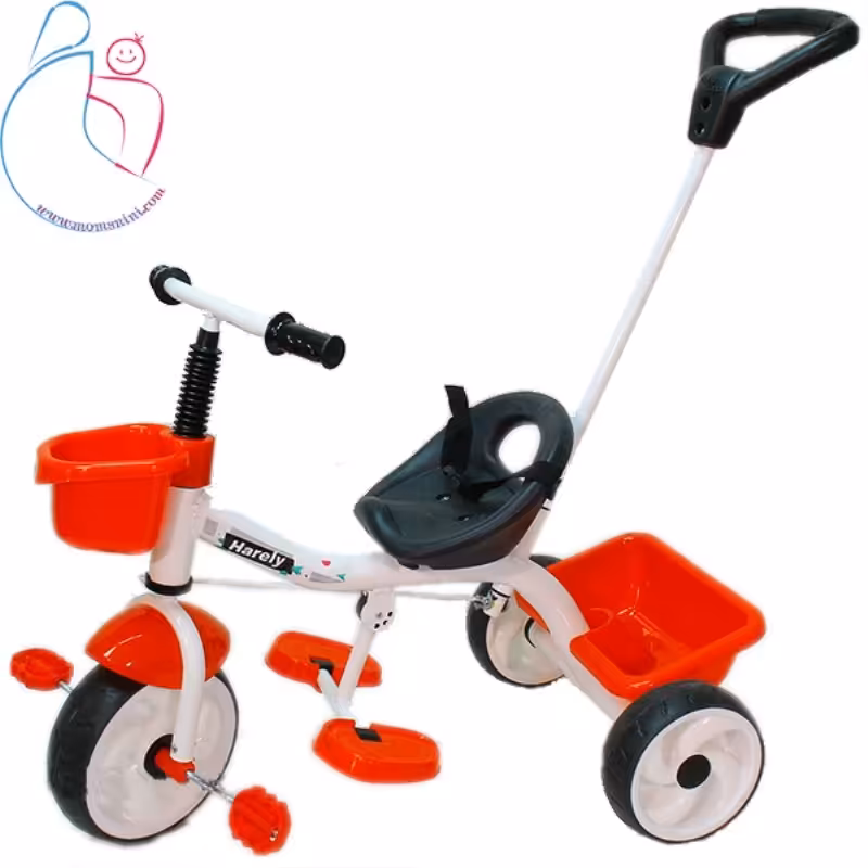 سه چرخه babyland مدل هارلی رنگ قرمز مامزنینی