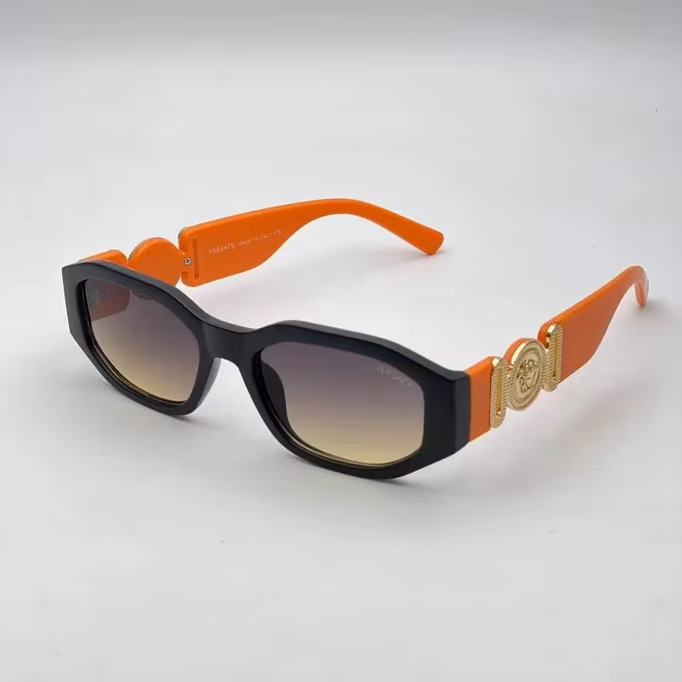 عینک آفتابی زنانه ومردانه مارک ورساچ (فریم نارنجی  شیشه چند رنگ)