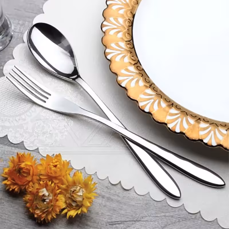 سرویس قاشق و چنگال 18 نفره رولنزا مدل A49 استیل براق (106 پارچه)