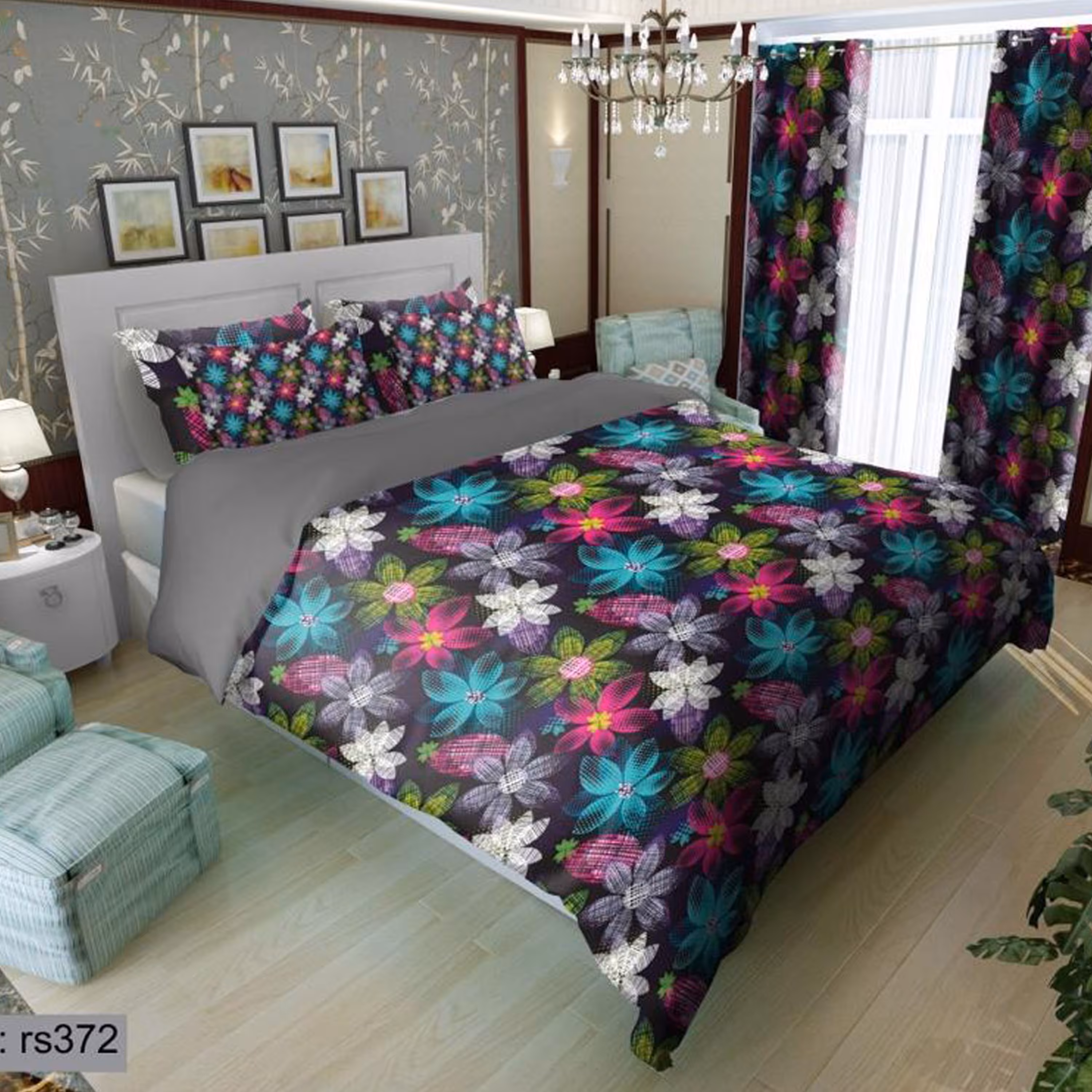 سرویس روتختی 1 نفره تنسل چاپی برندترک لند (Turk Land)  کد rs 372