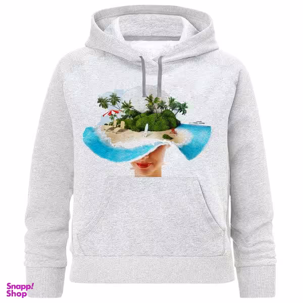 هودی دخترانه مدل کلاه جزیره D105