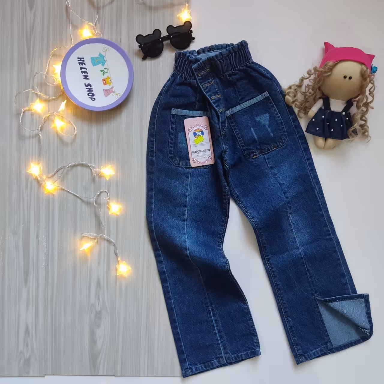 شلوار بگ چاکدار دخترانه