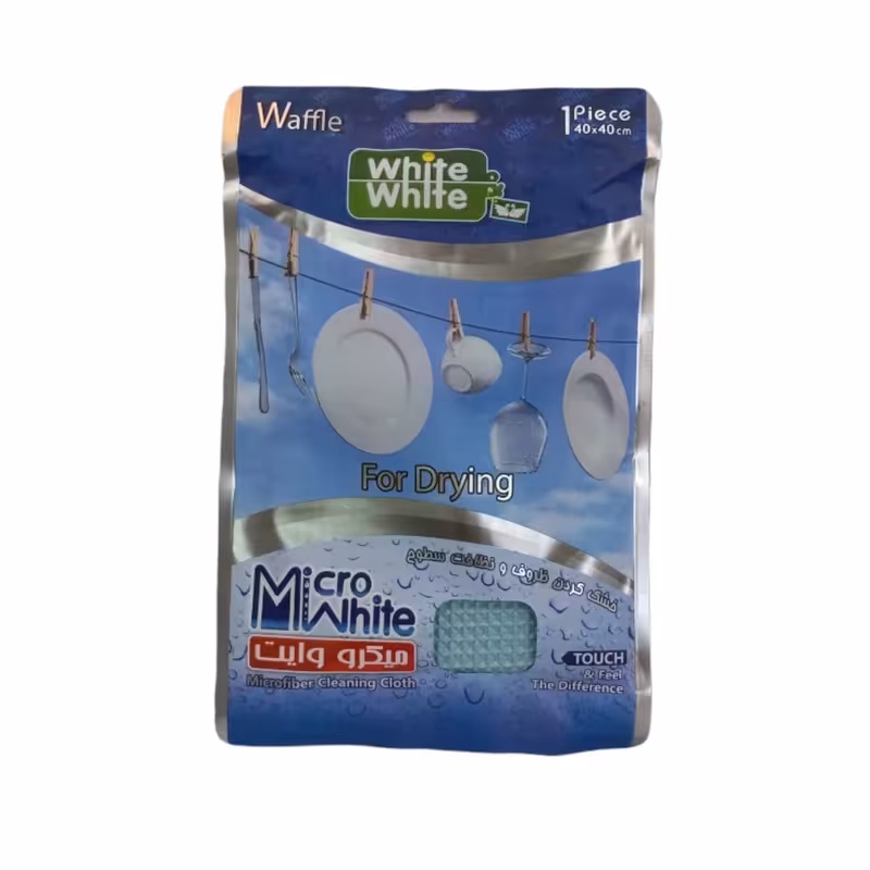 دستمال میکروفایبر خشک کردن ظروف و سطوح وایت اند وایت