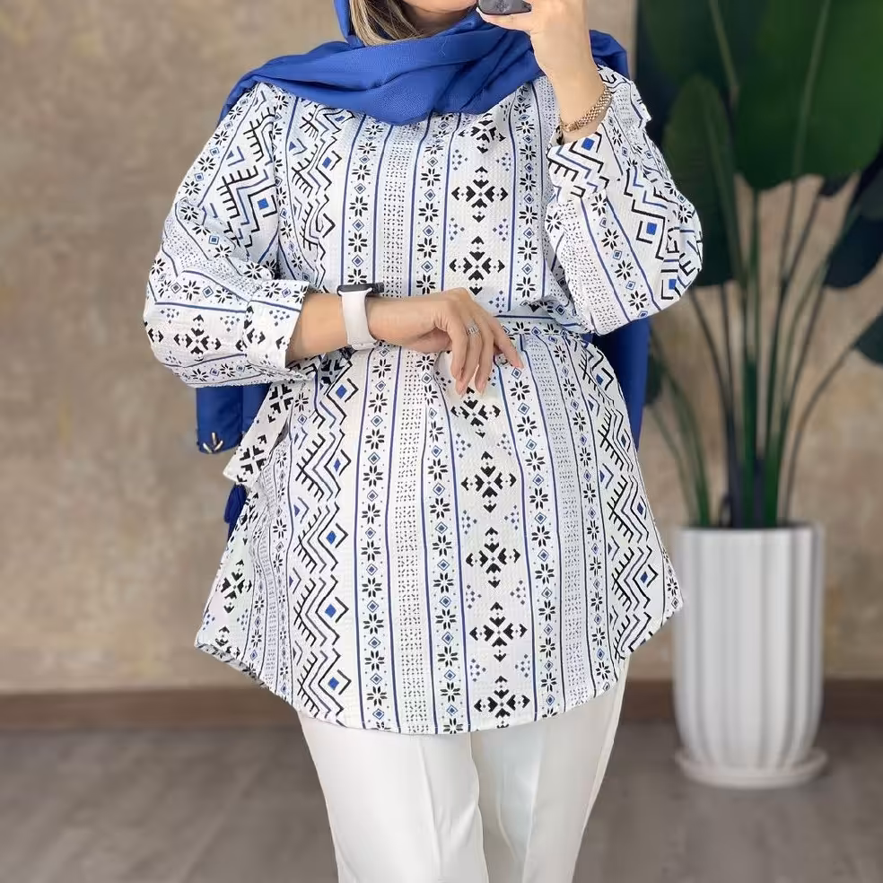 شومیز مانتویی پروانه جنس بیسکویتی فری سایز تا 46 ارسال رایگان 