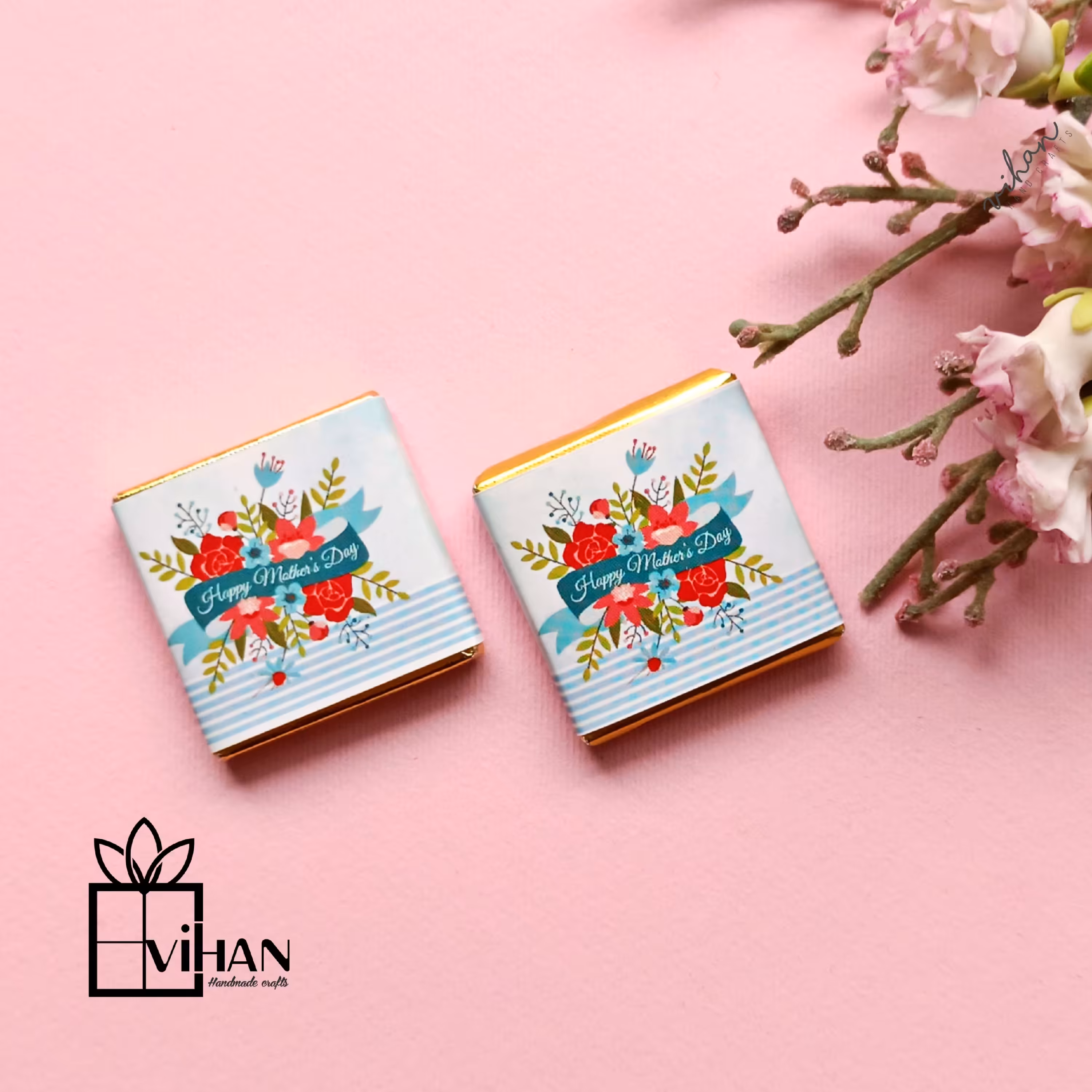 شکلات کاکائویی مربعی 3 *3 طرح مادرانه 8