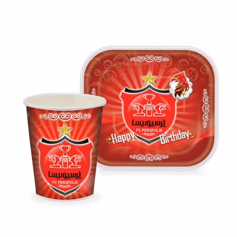 تم تولد بشقاب لیوان پرسپولیس 12 عددی 