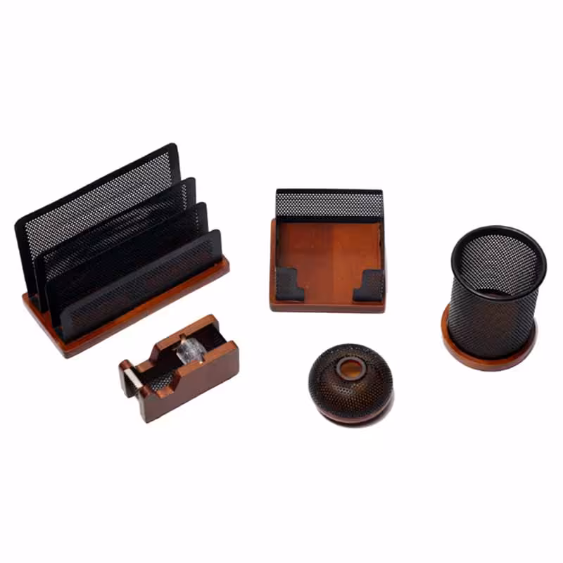 خرید ست رومیزی 5 تکه چوب و فلز جهان نما مدل Bww-05