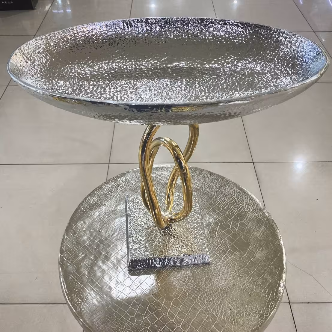 ست پذیرایی میوه خوری کشکول طرح زنجیری نقره طلایی تضمینی بدون تغییر رنگ