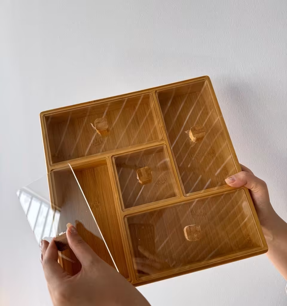 ظرف تیبگ چوبی پنج قسمته وگاتی