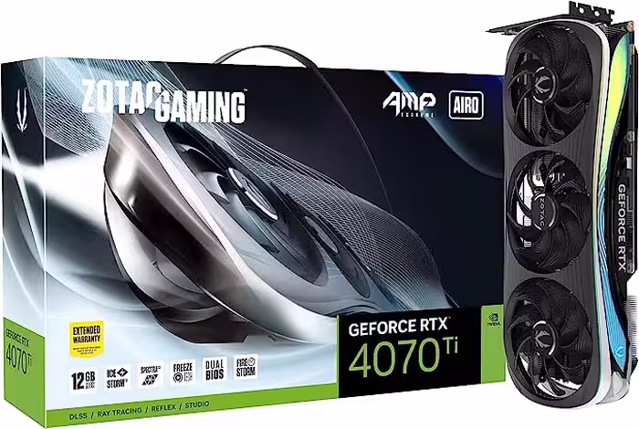 کارت گرافیک  زوتک مدل Gaming GeForce RTX 4070 Ti AMP Extreme AIRO حافظه 12 گیگابایت