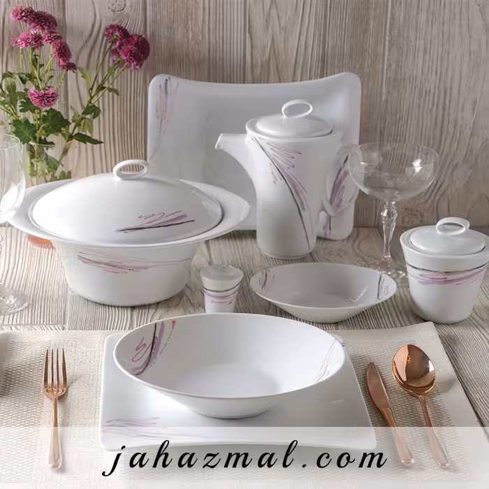 سرویس چینی زرین طرح آلبا پلاتینی 97 پارچه
