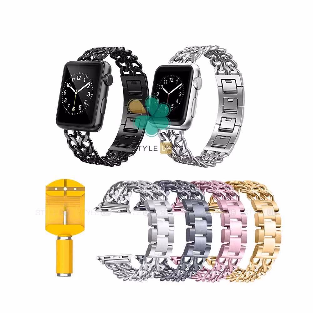 بند ساعت هوشمند اپل واچ Apple Watch 45/49mm مدل استیل زنجیری