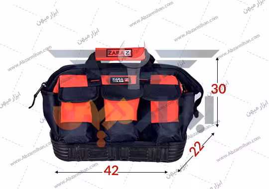 کیف ابزار زارا مدل 108 دوبل برزنتی با بند (کف لاستیکی ) zara