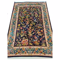 فرش زرنیم  تمام ابریشم دستبافت 70 رج نقش گل و مرغ