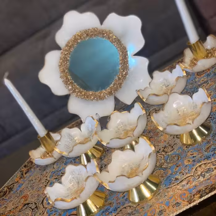 سفره هفت سین رزینی پایه دار 9تیکه نشکن(جهان رزینز)