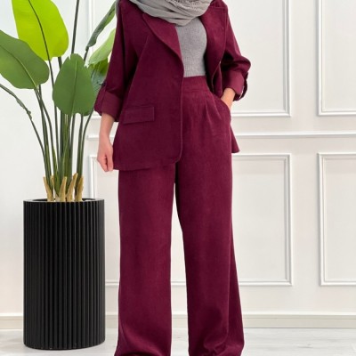 مانتو شلوار زنانه مخمل مدل کبریتی
