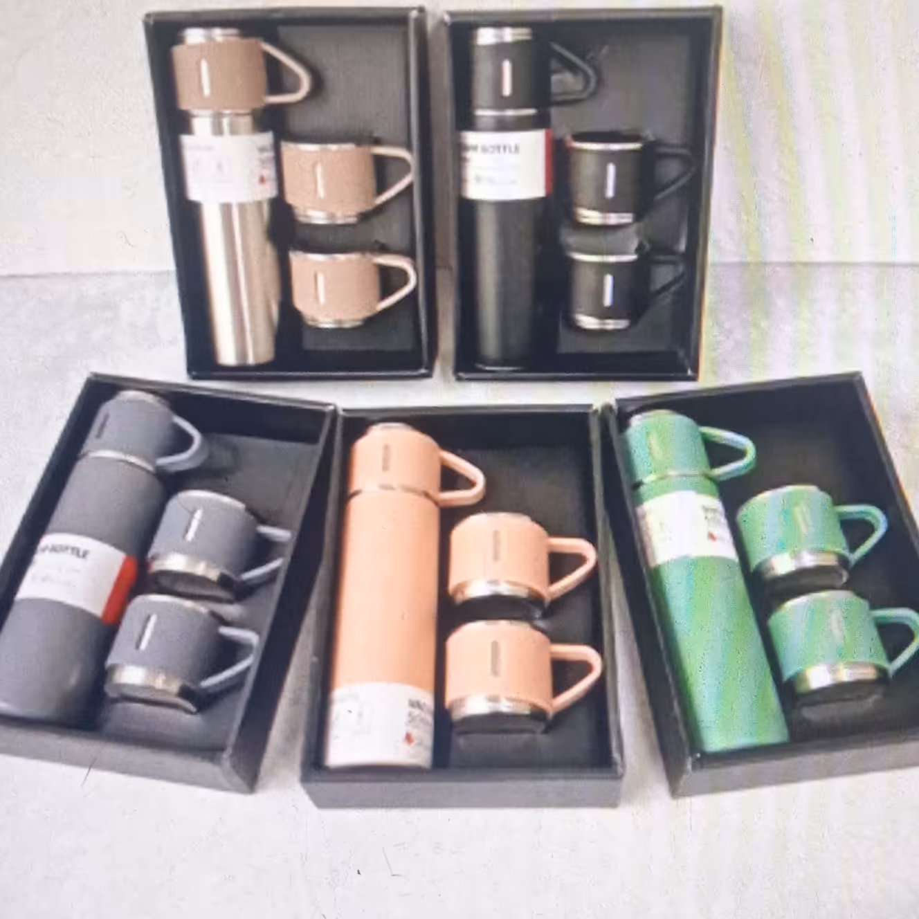 فلاکس سه فنجان جعبه کادویی( عمده و تک) برند szm  حجم 500م باچاپ تبلیغات روی کالا بصورت لیزری جهت شرکتها و با تعداد عمده